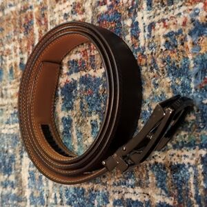 Comfort Click Men's Adjustable Brown Leather Belt